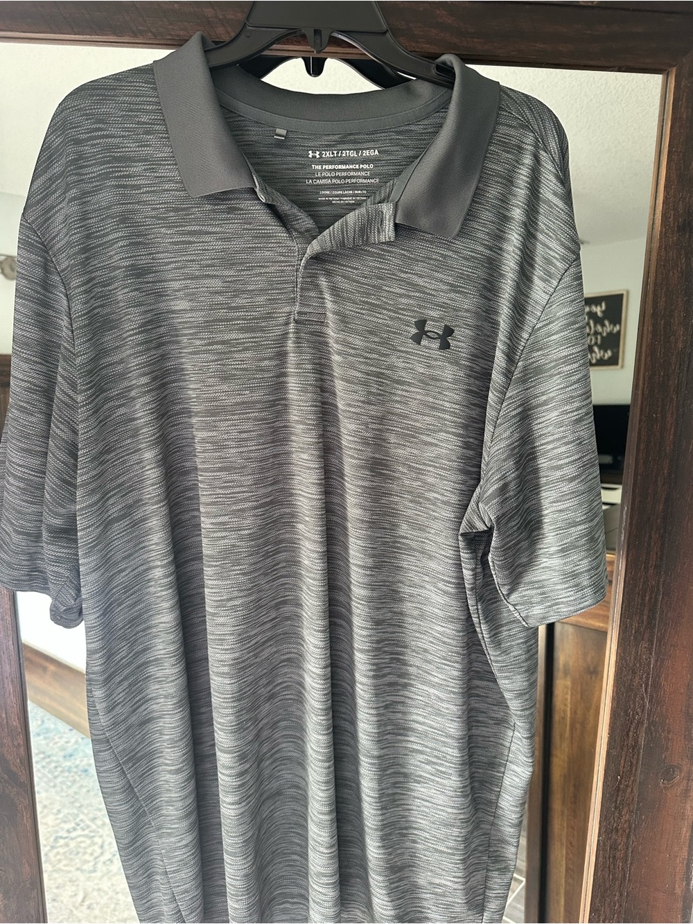 Under Armour Men’s Heather Charcoal Gray Polo